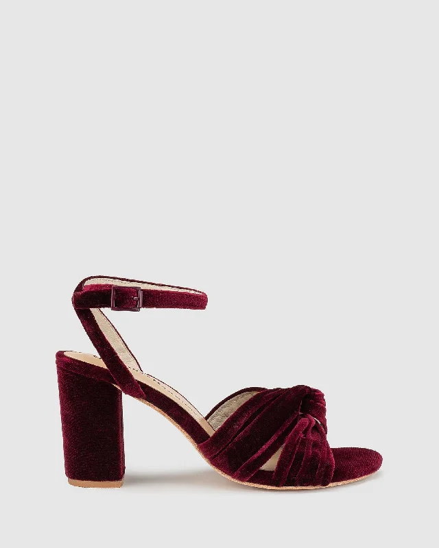 Elegant and sophisticated women's shoes for dinner datesAdore Heel - Wine Velvet