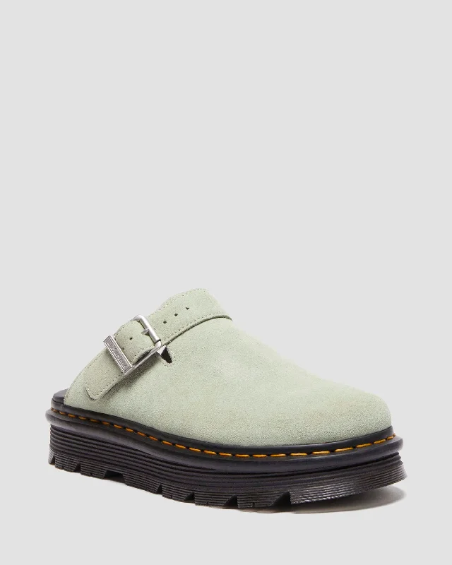Durable and stylish women's shoes for outdoor activitiesZebzag Suede Casual Slingback Platform Mules in Green Sage