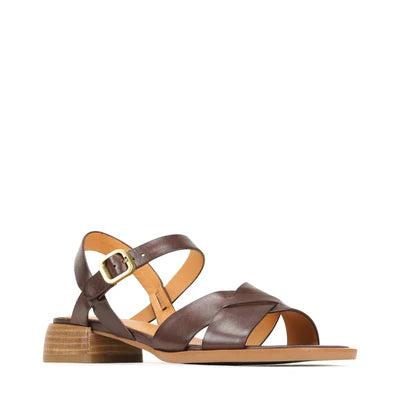 Chic and minimalist women's footwear trendsEOS Women's Tega Heeled Sandal in Chestnut