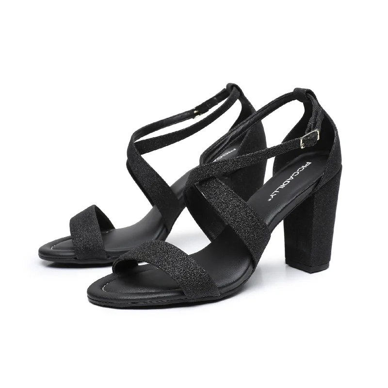 Durable and reliable women's shoesDazzling Step Heels - Glitter Black (727.047)