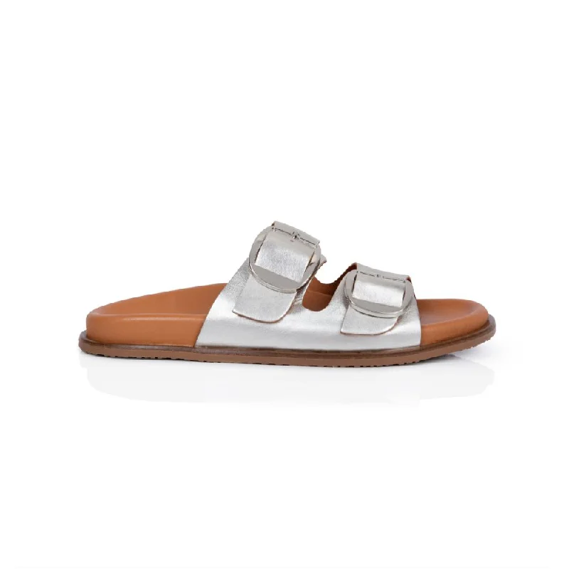 Versatile and elegant women's shoes for any outfitTalia: Silver Two Bar Sandals