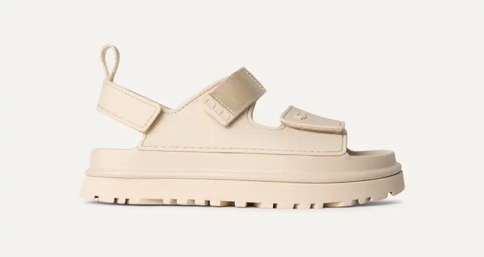 Bold and striking women's shoe fashionsUgg Women's GoldenGlow Platform Sandal in Sea Salt