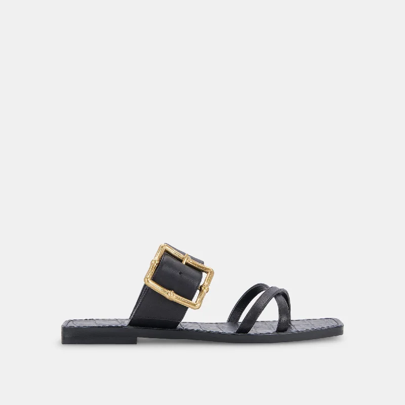 Elegant and sophisticated women's shoes for elegant eveningsLOWYN SANDALS BLACK LEATHER
