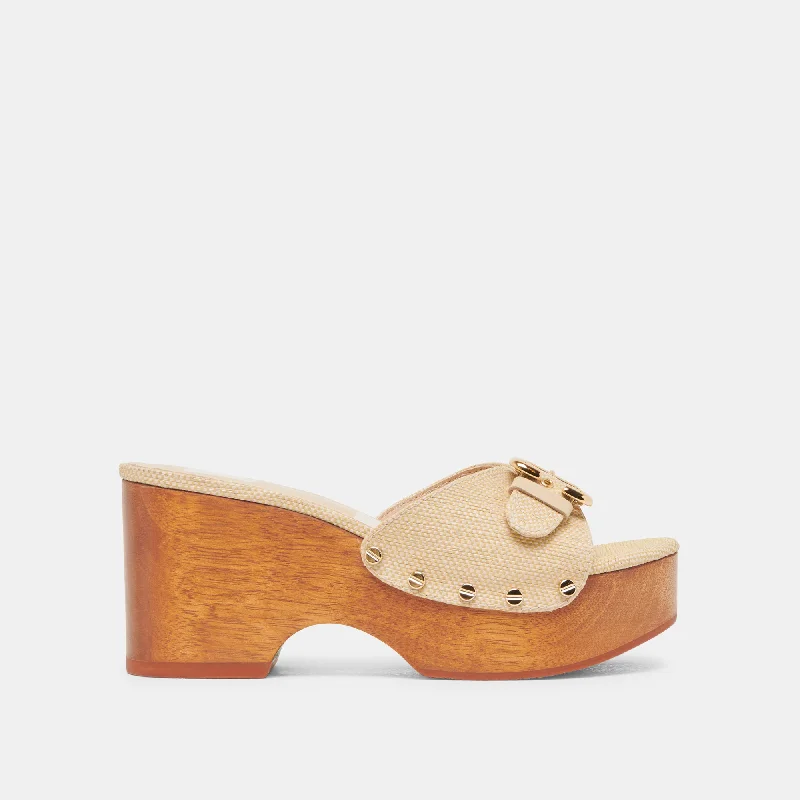 Feminine and dainty women's shoe designsYALAH HEELS LT NATURAL RAFFIA
