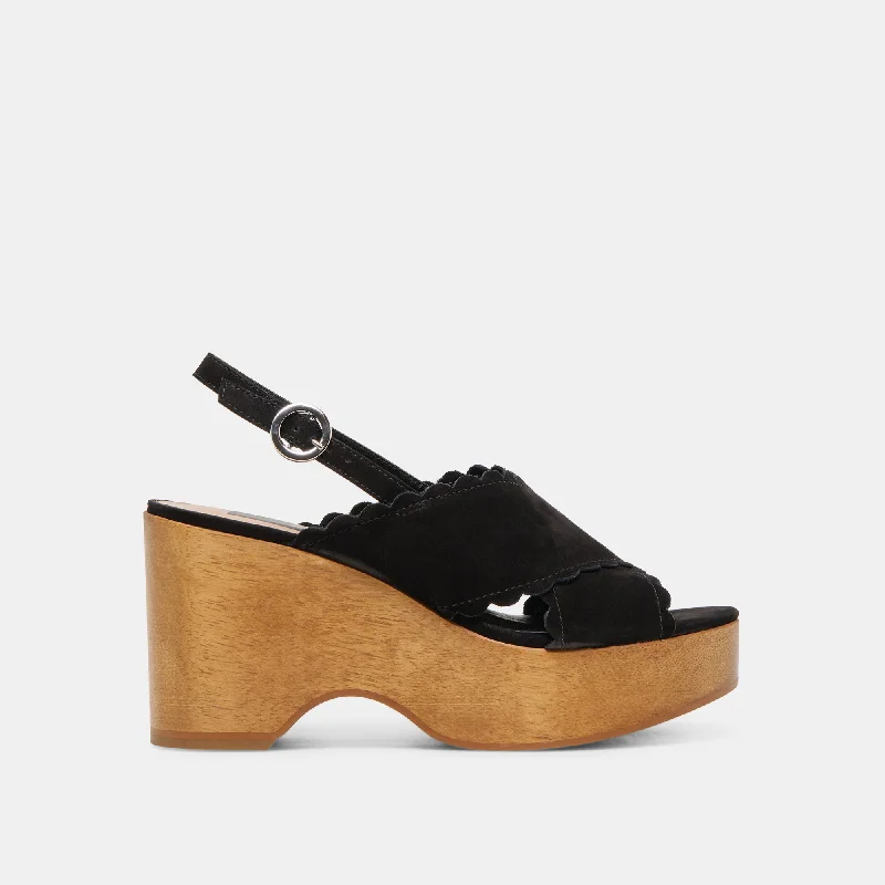 Durable and reliable women's shoesDILION WEDGES BLACK NUBUCK