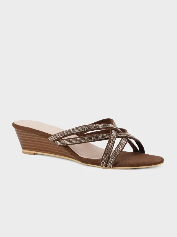 Sleek and modern women's footwear optionsWomens "TOMEDUS" Cross Over Wedge Sandals