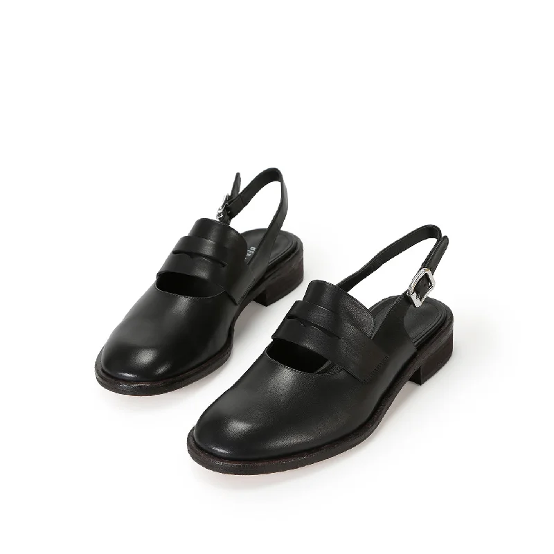 Elegant and sophisticated women's shoes for elegant eveningsPenny Loafer Slingback - Black