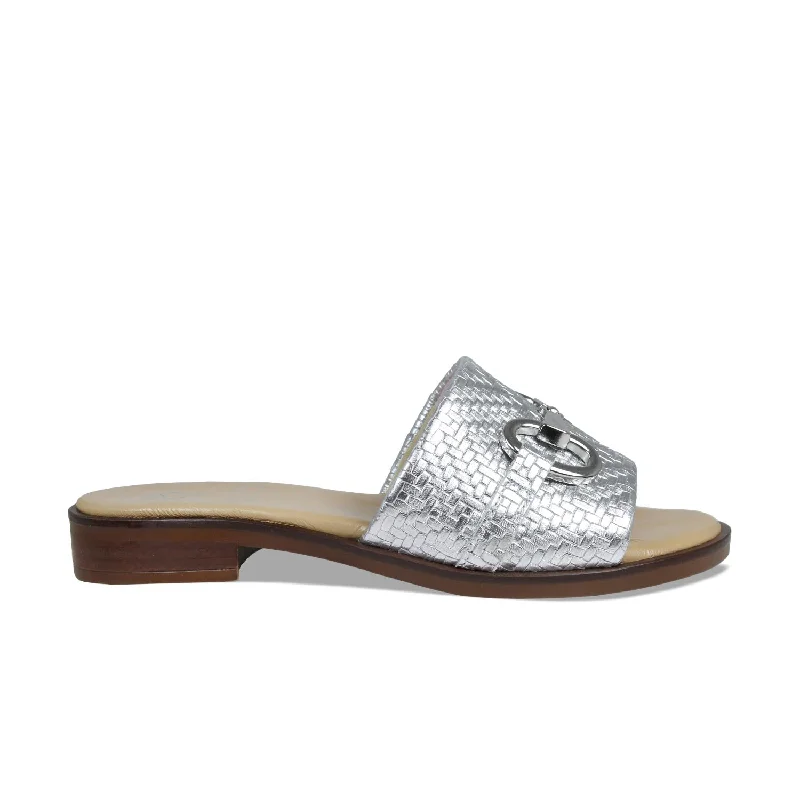 Chic and stylish women's shoes for cocktail partiesBardot: Silver Weave Leather