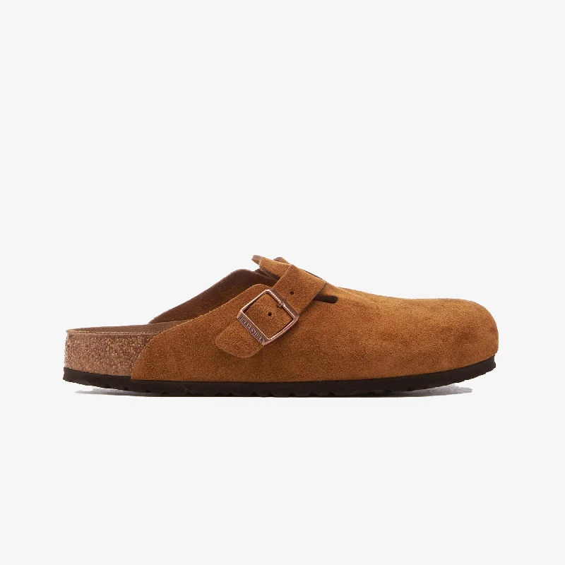 Elegant and classic women's shoes for bridal partiesBirkenstock | BOSTON SUEDE LEATHER REGULAR  { BROWN