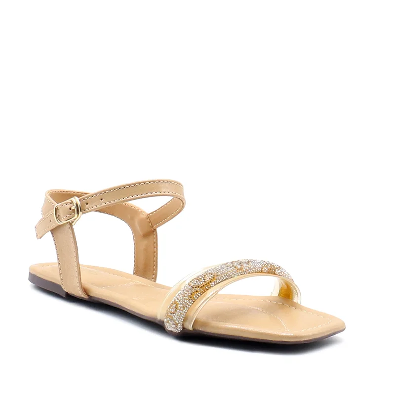 Exotic and bold women's shoe designsBeige Fancy Sandal L00600007