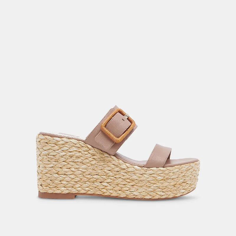 Chic and minimalist women's footwear trendsTHORIN WEDGES CAFE LEATHER