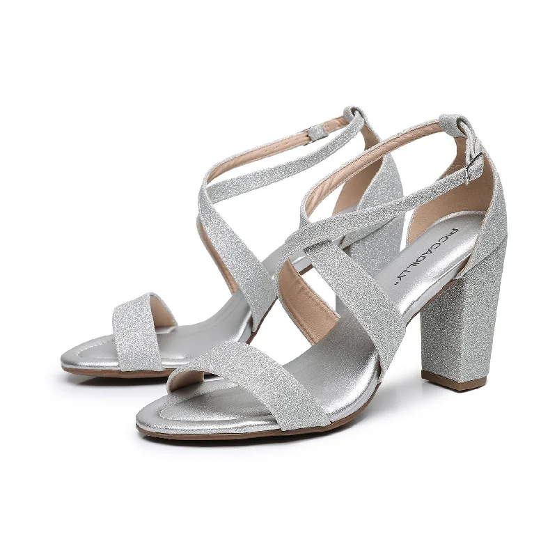 Stylish and comfortable women's shoes for long days at workDazzling Step Heels - Glitter Silver (727.047)