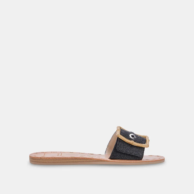 Exotic and bold women's shoe designsDASA SANDALS BLACK RAFFIA