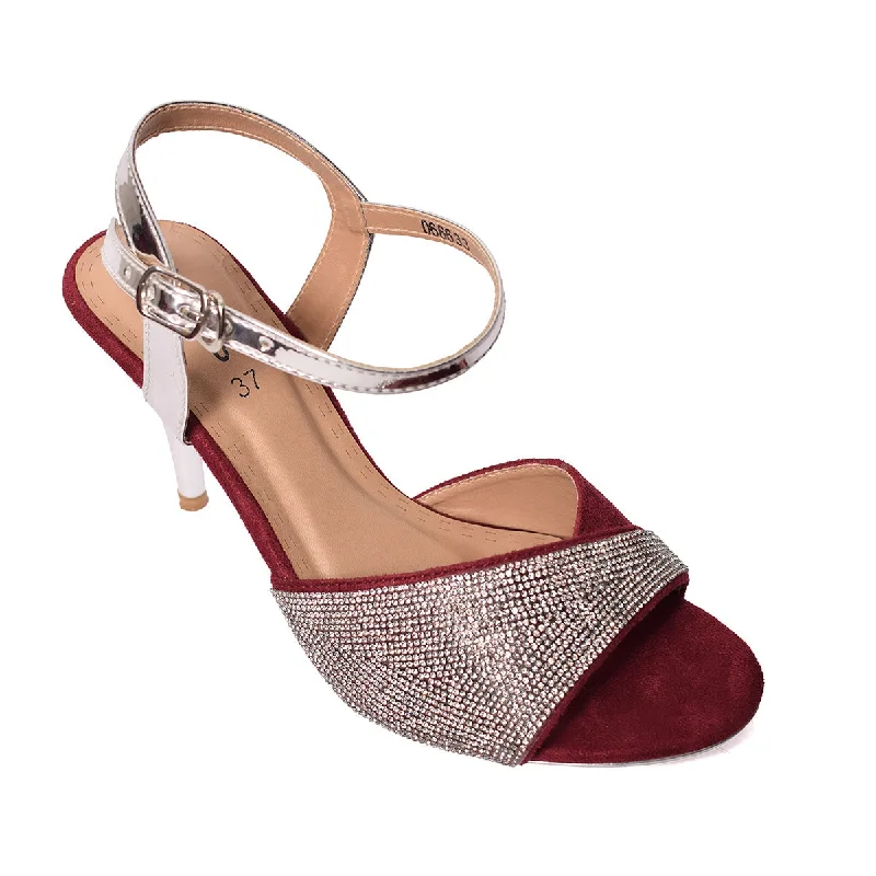 Feminine and romantic women's shoe designsMaroon Fancy Sandal 066633