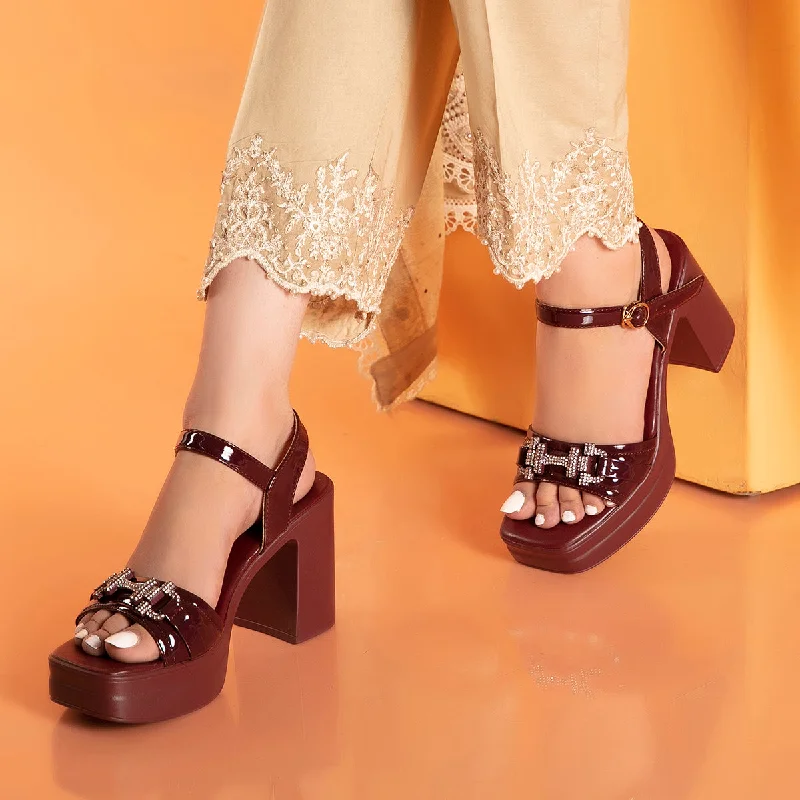 Elegantly crafted women's shoesMaroon Formal Sandal 055433