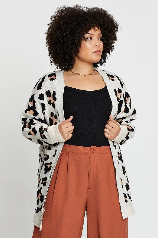 Animal Print Longline Cardi