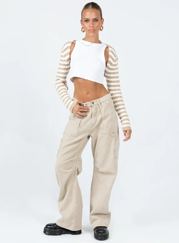 Aytan Bolero Sweater Beige/White