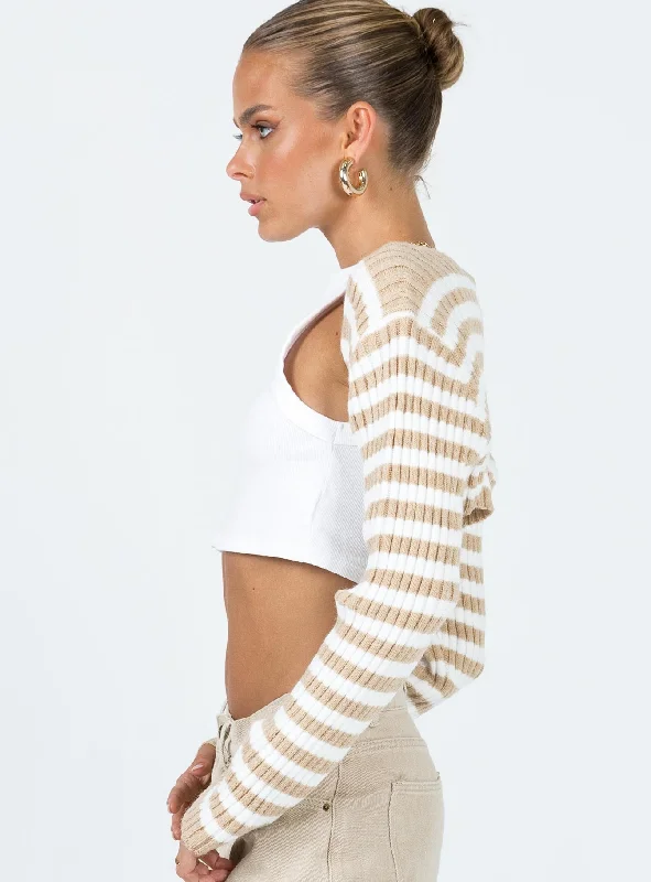 Aytan Bolero Sweater Beige/White