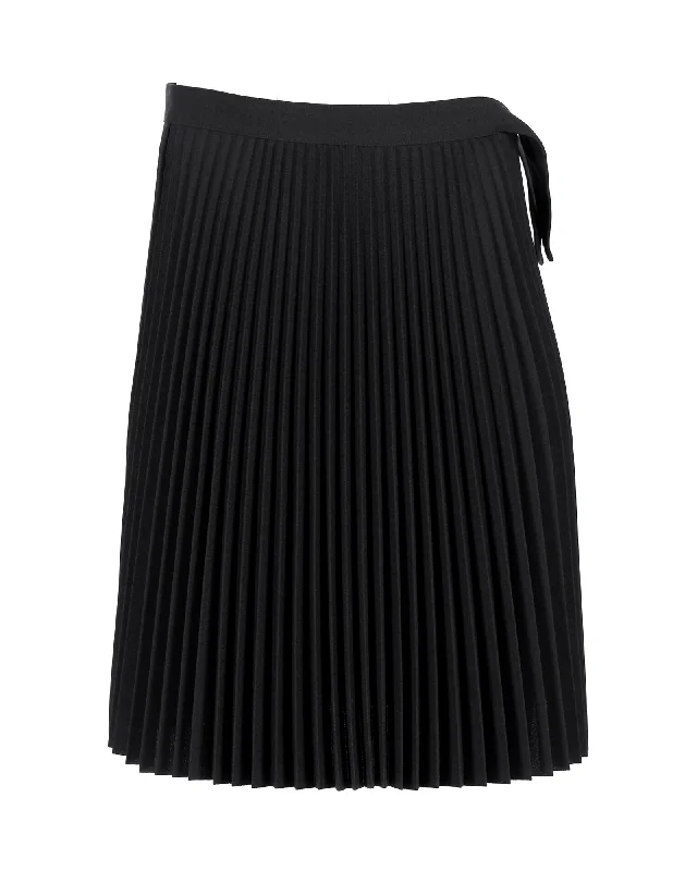 Balenciaga Pleated Skirt in Black Polyester