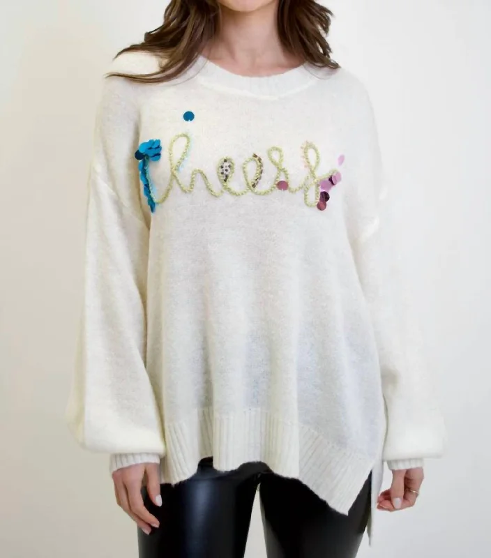 Cheers Sweater In White