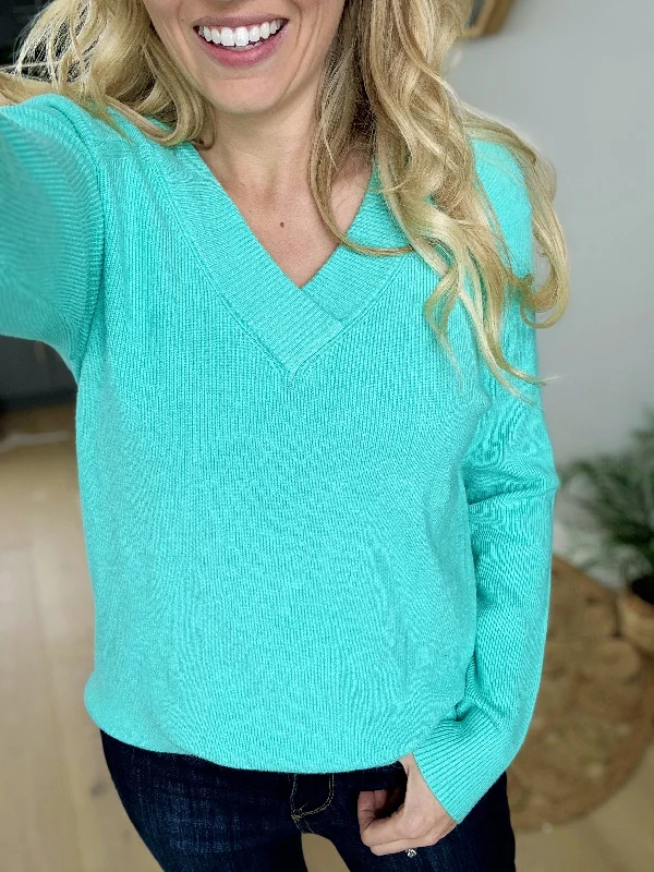 Great Idea V-Neck Sweater In Mint