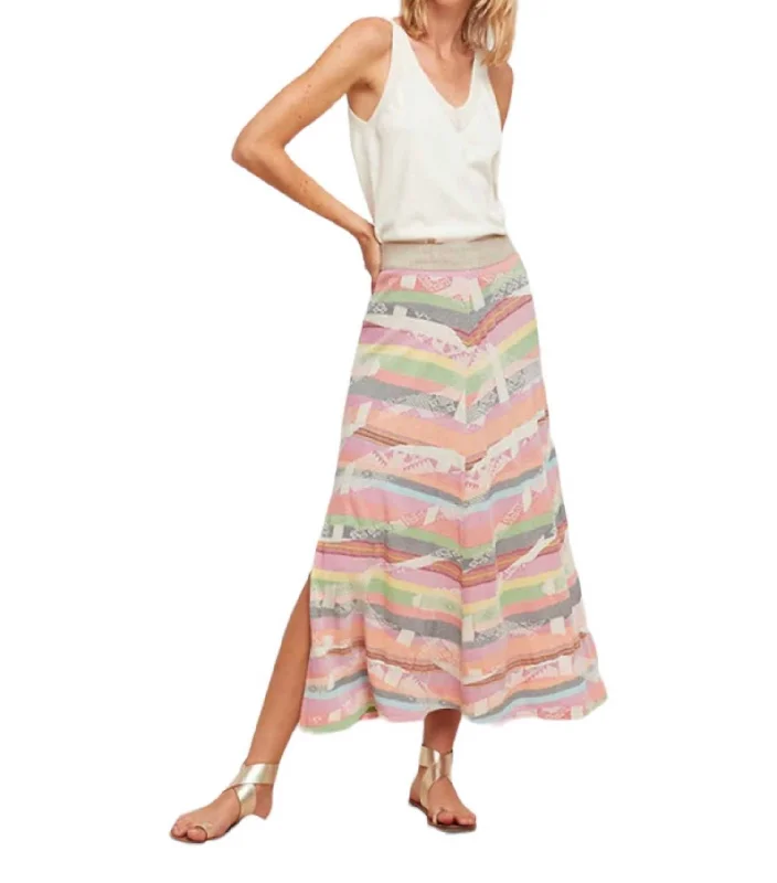 Sils Knit A-Line Skirt In Pink Multi