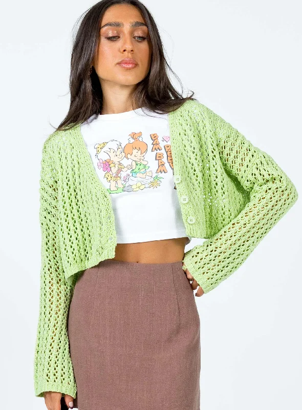 Taleah Lace Knit Cardigan Green