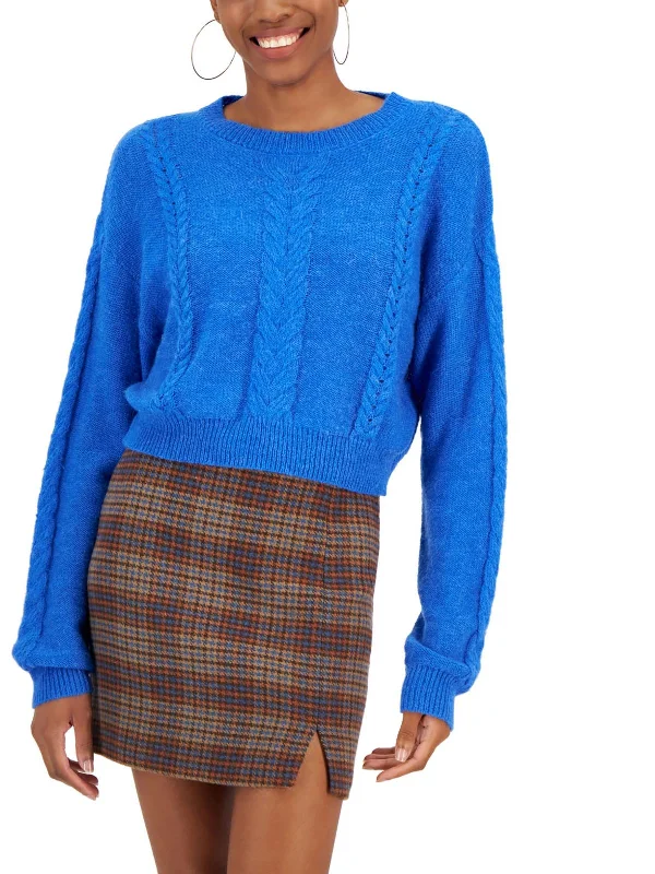 Womens Cable Knit Wool Pullover Sweater