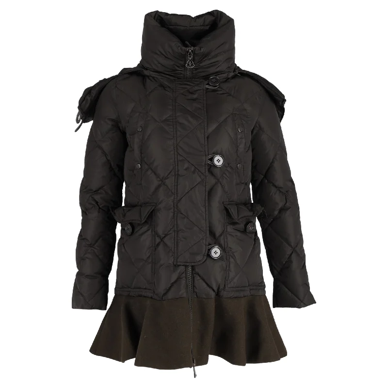 Moncler Women's Vauloge Down Puffer Jacket in Dark Brown Nylon