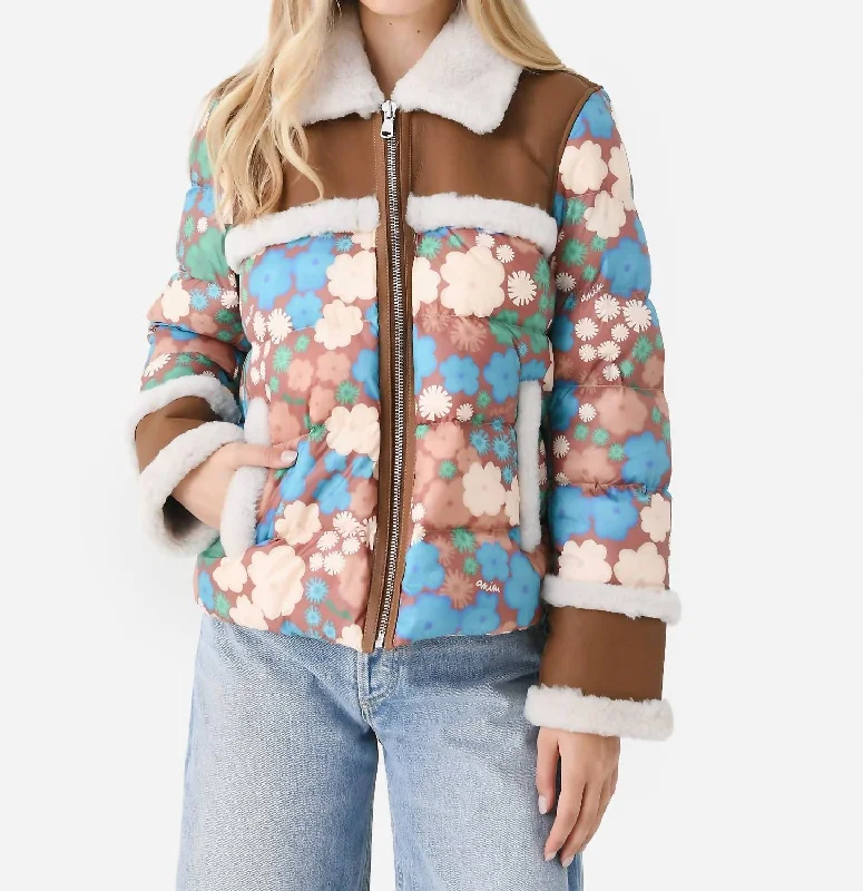 Racy Puffer Jacket In Floral