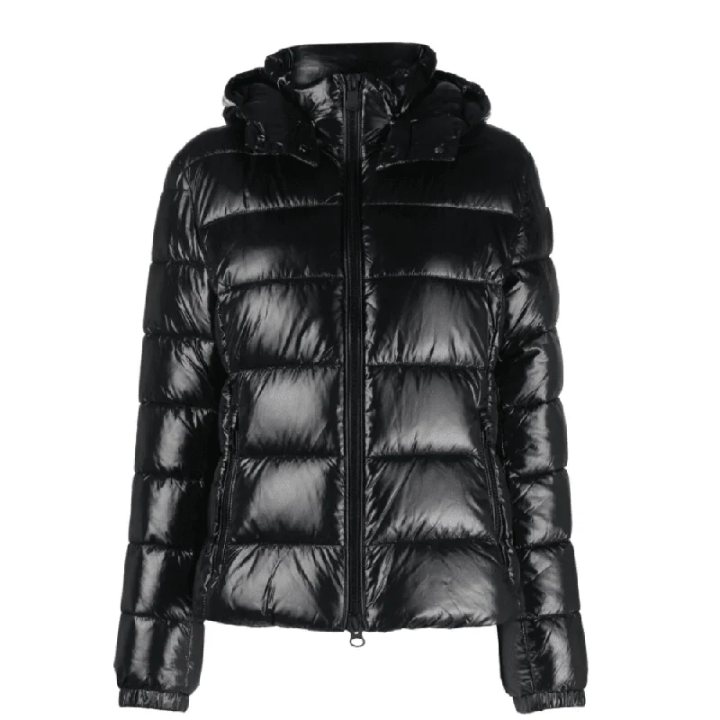 Save The Duck Women Cosmary Black Detachable Hooded Puffer Jacket