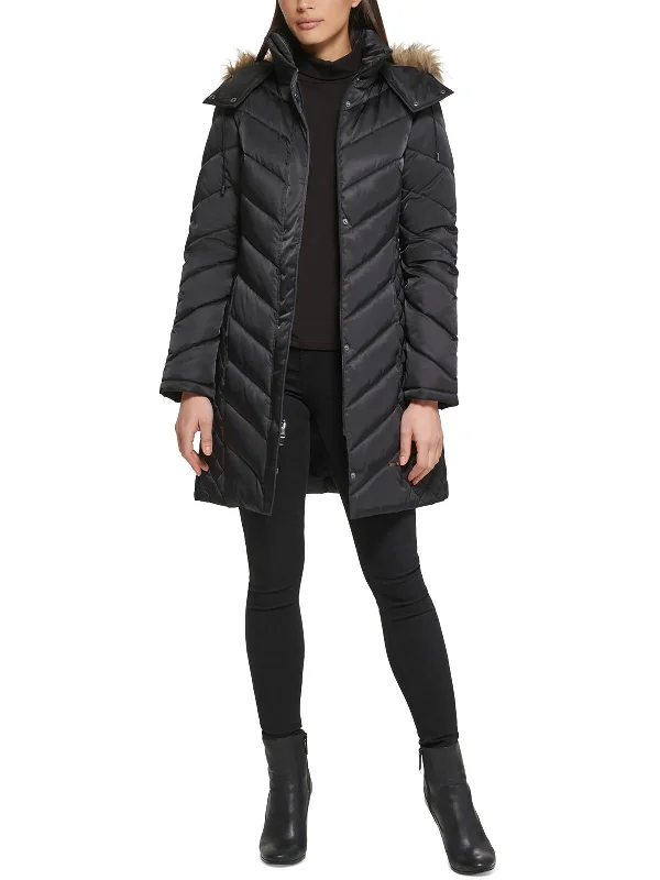 Womens Quilted Midi Puffer Jacket