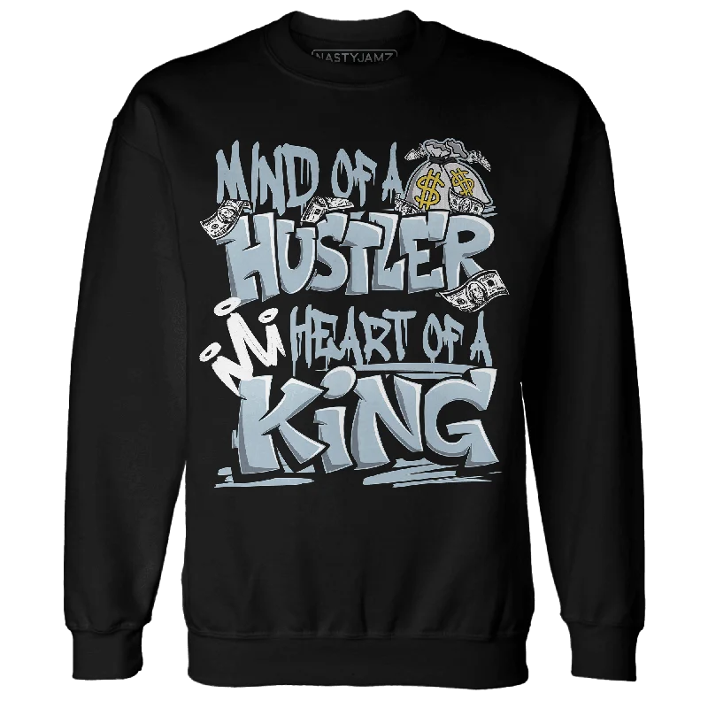 NastyJamz Blue Grey 13s Sweatshirt Match Hustler Heart King