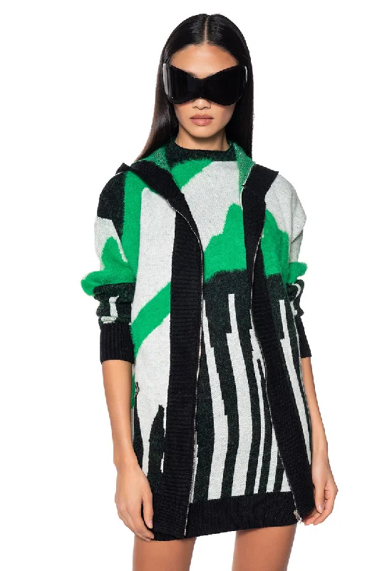 ABSTRACT OVERSIZED CARDIGAN