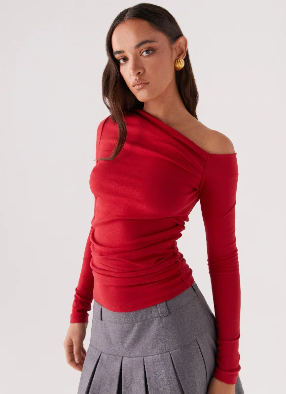 Kiki Long Sleeve Top - Cherry