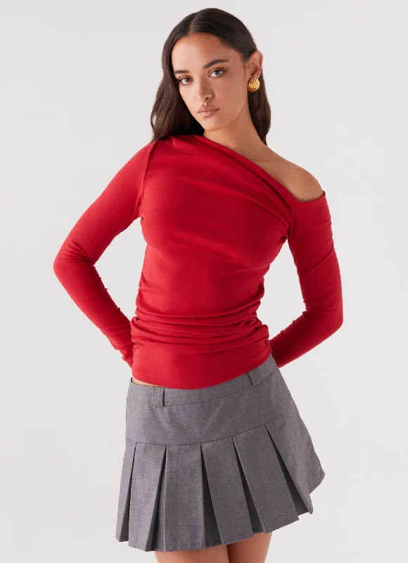 Kiki Long Sleeve Top - Cherry