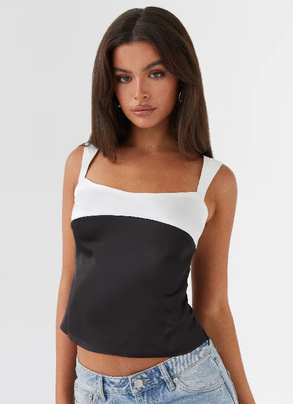 Lylah Satin Top - Onyx