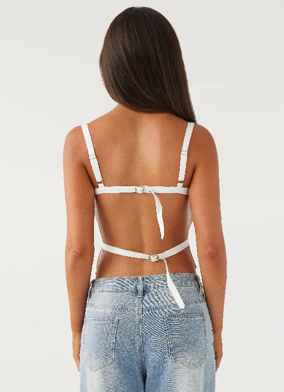 Naomi Backless Top - White