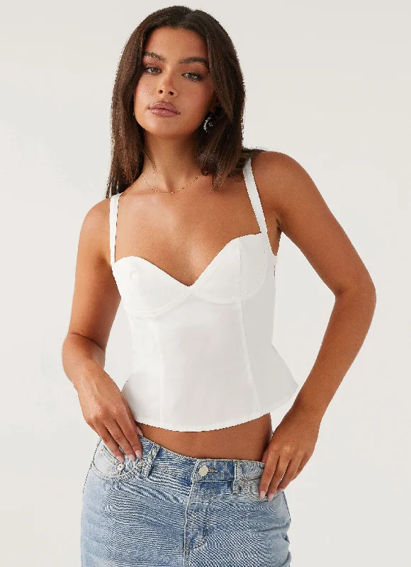 Naomi Backless Top - White