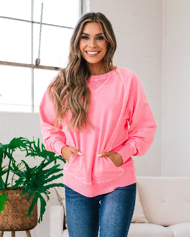 Girlfriend Crewneck Sweatshirt - Bright Pink