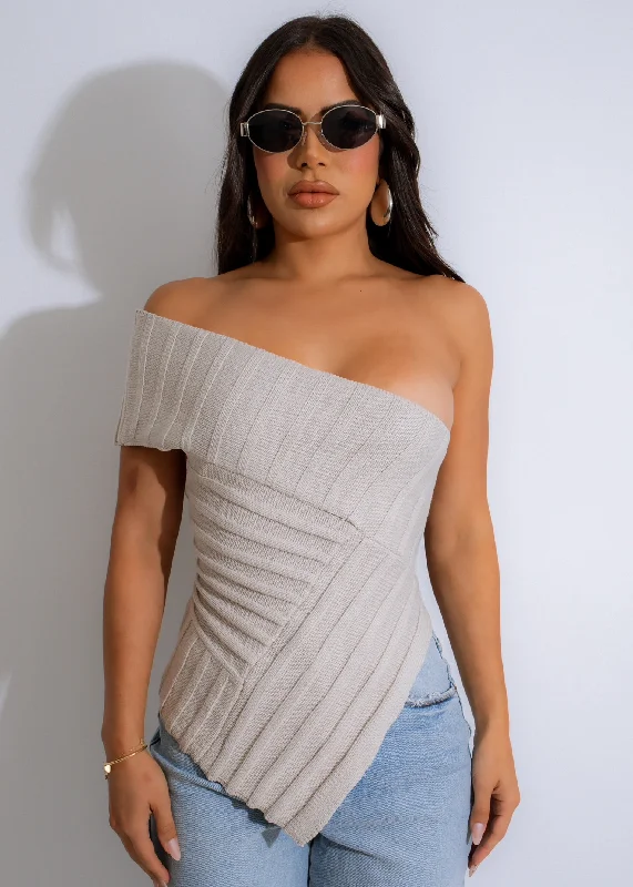 Sitting Pretty Knit Crop Top Nude