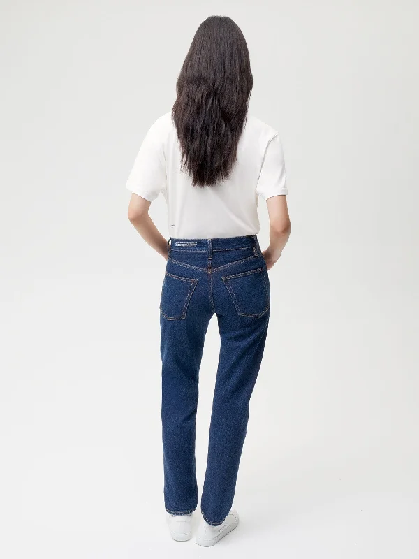 Nettle Denim Straight Leg Jeans—mid wash