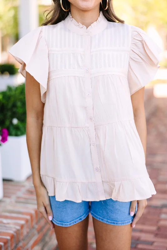 Better Off Together Light Beige Blouse