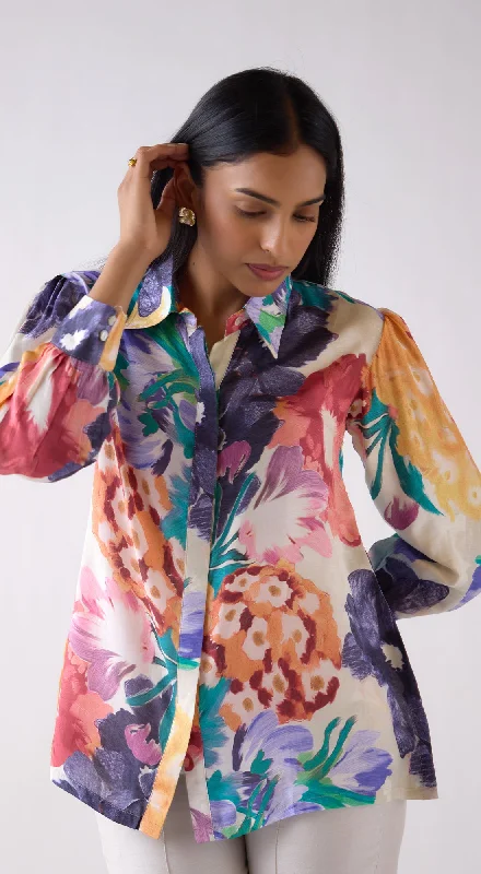 Multi Muslin Floral Printed Shirt