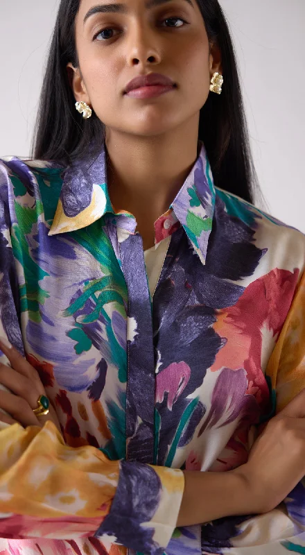 Multi Muslin Floral Printed Shirt