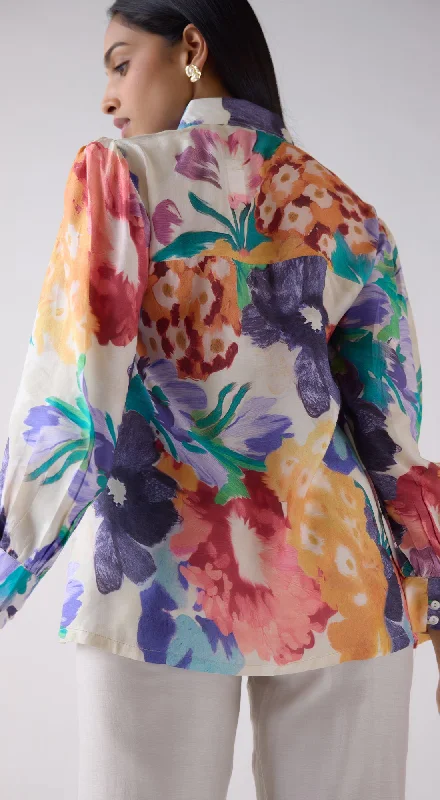 Multi Muslin Floral Printed Shirt