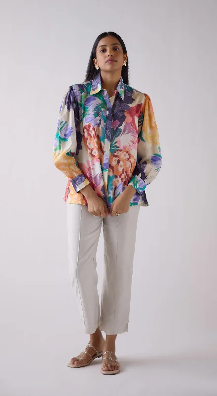 Multi Muslin Floral Printed Shirt