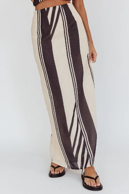 Philomena Maxi Skirt Stripe Black