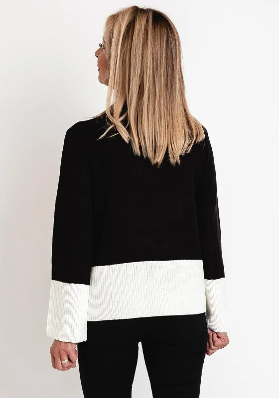 Betty Barclay Fine Knit Jumper, Black & White