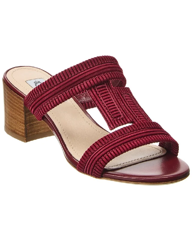 Tod's Double T Strap Suede Sandals